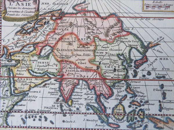 Asia Qing China Mughal India Japan Arabia Ottoman Empire 1774 miniature map