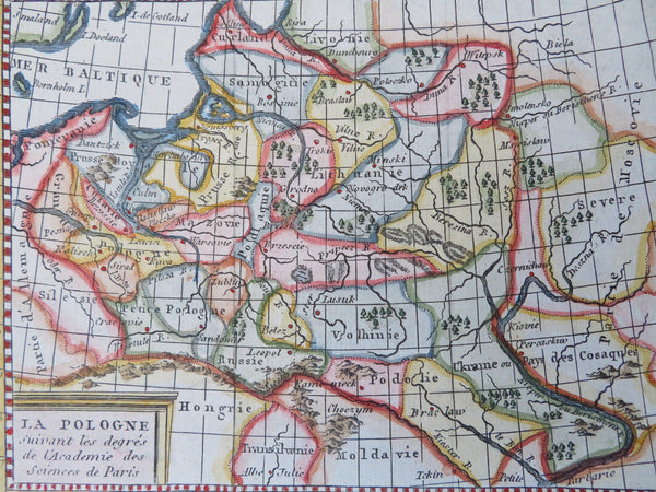 Kingdom of Poland Lithuania Warsaw Krakow Vilno Prussia 1774 small engraved map