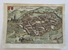 Assisi Italy Home of St. Francis City Plan Bird's Eye View 1629 engraved print