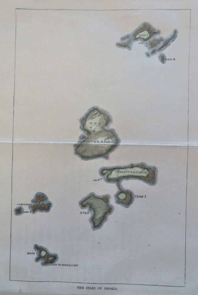 Isles of Shoals Smuttynose & Hog Islands New England Lighthouse 1873 coastal map