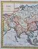 Asia Ottoman Empire Arabia Mughal India Qing China Japan 1809 engraved map