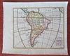 South America Brazil Peru Chile Argentina La Plata 1749 engraved map