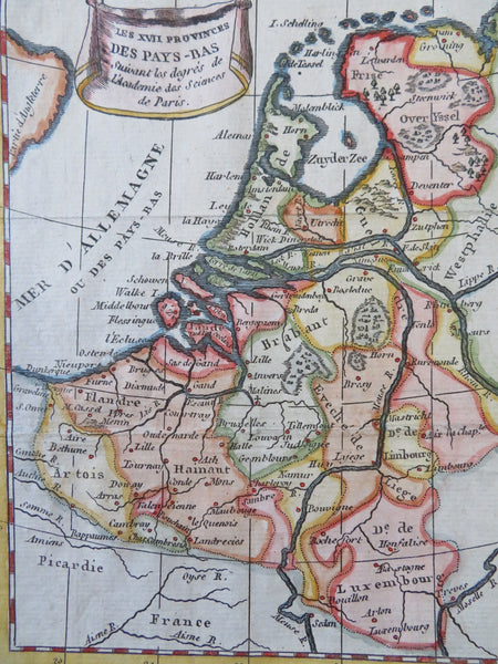 United Provinces Netherlands Holland Artois Belgium Luxembourg 1774 engraved map