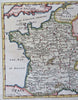 France Normandy Brittany Burgundy Aquitaine Gascony 1749 engraved map