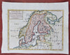 Scandinavia Sweden Norway Denmark Finland Baltic Sea 1749 engraved map