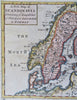 Scandinavia Sweden Norway Denmark Finland Baltic Sea 1749 engraved map