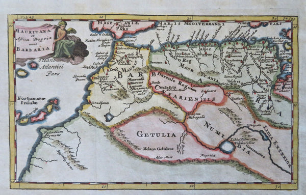 Barbary Coast North Africa Morocco Algeria Atlas Mountains 1711 decorative map