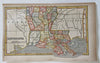 Louisiana New Orleans Baton Rogue 1853 scarce hand colored cerographic map