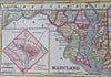 Maryland Washington D.C. Baltimore 1853 scarce hand colored cerographic map