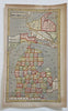 Michigan Detroit Flint Lansing UP 1853 scarce hand colored cerographic map