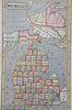 Michigan Detroit Flint Lansing UP 1853 scarce hand colored cerographic map