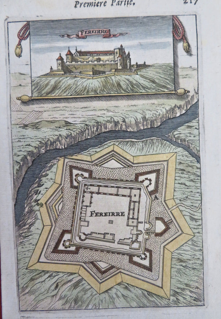 Fereirre Portugal Fortified City Star Forts 1672 Mallet miniature print