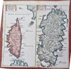 Sardinia & Corsica Mediterranean Islands 1686 Cluverius charming miniature map