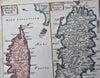 Sardinia & Corsica Mediterranean Islands 1686 Cluverius charming miniature map