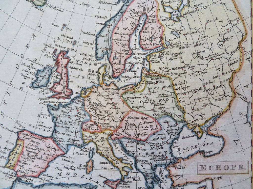 Europe Ottoman Empire Austria-Hungary Poland Scandinavia France Germany 1805 map