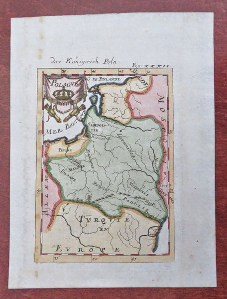 Kingdom of Poland East Prussia Ottoman Hungary 1719 Mallet engraved map