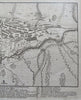 Battle of Oudenarde War of Spanish Succession Holland Netherlands 1736 old map