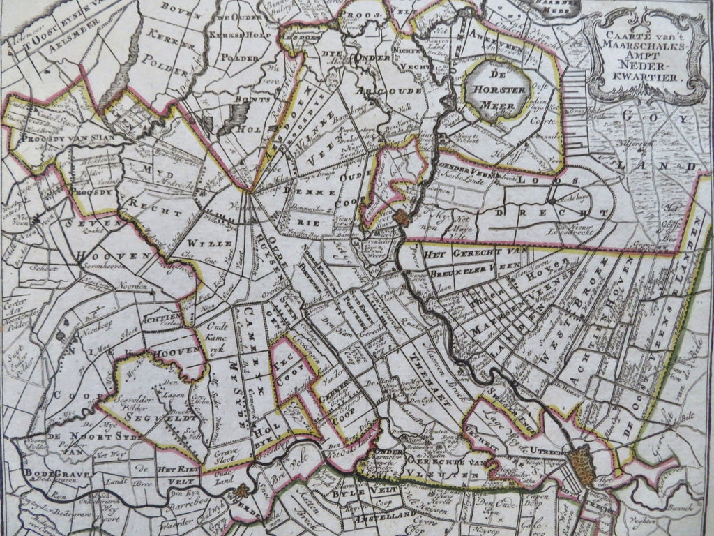 Maarschalks Neder-Kwartier Utrecht Holland Netherlands c. 1770 Gravius old map