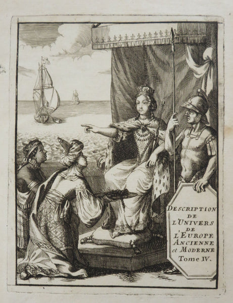 Allegorical Frontis Europe Ottoman Empire 1683 Mallet antique engraved print