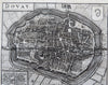 Dovay Douai Northern France 1652 Jansson old antique engraved map city plan