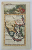 Eclipse View Greek Islands Balkans Illyria 1739 Bourgoin scarce miniature map