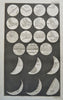 Lunar Surface Full Moon Sea of Tranquility Telescope Views 1832 Lot x 2 prints