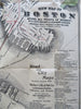 Boston Massachusetts City Plan Subway Elevated Rail c. 1910 pocket folding map