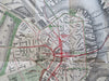 Boston Massachusetts City Plan Subway Elevated Rail c. 1910 pocket folding map