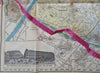 Paris City Plan Bon Marche Tourist Souvenir c. 1890's large folding map