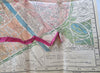 Paris City Plan Bon Marche Tourist Souvenir c. 1890's large folding map