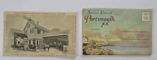 Portsmouth New Hampshire Tourism Sight Seeing City Plan c. 1920's Lot x 2 Items