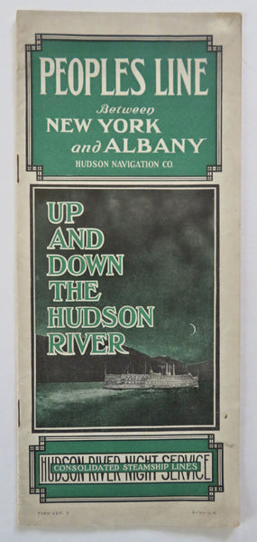 Hudson River New York to Albany Travel Brochure c. 1905 river boat tour pamphlet