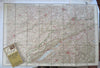 Switzerland Country Map c. 1920 huge four sheet linen backed Map