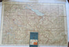 Switzerland Country Map c. 1920 huge four sheet linen backed Map