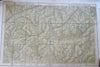 Switzerland Country Map c. 1920 huge four sheet linen backed Map