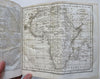 Vosgien's Universal Geographical Dictionary 1854 book w/6 continent maps & coins