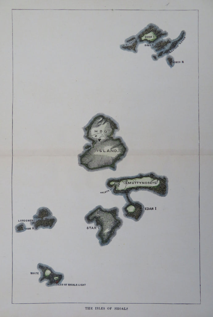 Isles of Shoals Smuttynose & Hog Islands New England Lighthouse 1880 coastal map