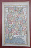 Alabama Mobile Montgomery Tuscaloosa 1853 scarce hand colored cerographic map