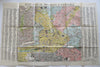 Brussels Belgium Bruxelles c. 1920 de Lange large folding city plan map