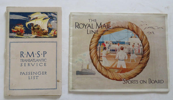 Royal Mail Steam Orbita Ocean Travel 1925 Sports & Passenger List Lot x 2 items