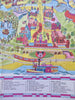 Disney World Magic Kingdom c. 1972-4 cartoon pictorial park map Tourist Souvenir