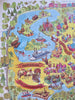 Disney World Magic Kingdom c. 1972-4 cartoon pictorial park map Tourist Souvenir