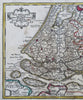 South Holland Nederland Amsterdam Rotterdam c. 1747 de Lat Keizer scarce map