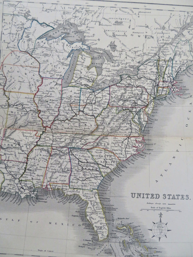 Eastern United States Antebellum Railroad Network Wisconsin c. 1840 Archer map