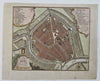 Gouda Holland Netherlands Gardens c. 1740 de Leth city plan map coat of arms