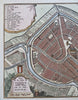 Gouda Holland Netherlands Gardens c. 1740 de Leth city plan map coat of arms