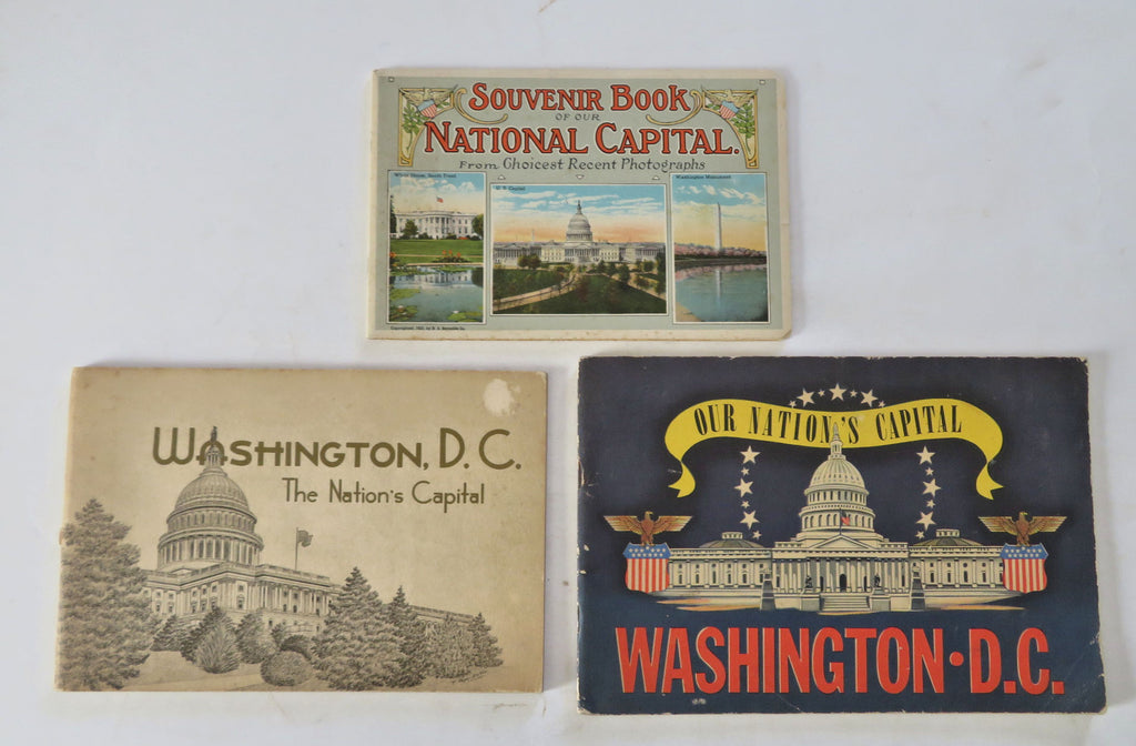 Washington D.C. Tourist Souvenirs 1923-53 Lot x 3 tourist view albums booklets