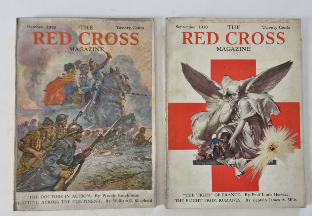 Red Cross Magazine WWI Era War News 1918 Lot x 2 issues Red Cross poster stamps