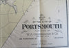 Portsmouth New Hampshire Kittery Maine Naval Shipyard 1890 nice large city map