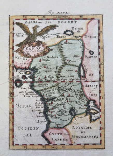 Africa Congo 1719 Nubia Angola Sahara Desert Lake Zaire Guinea Mallet map